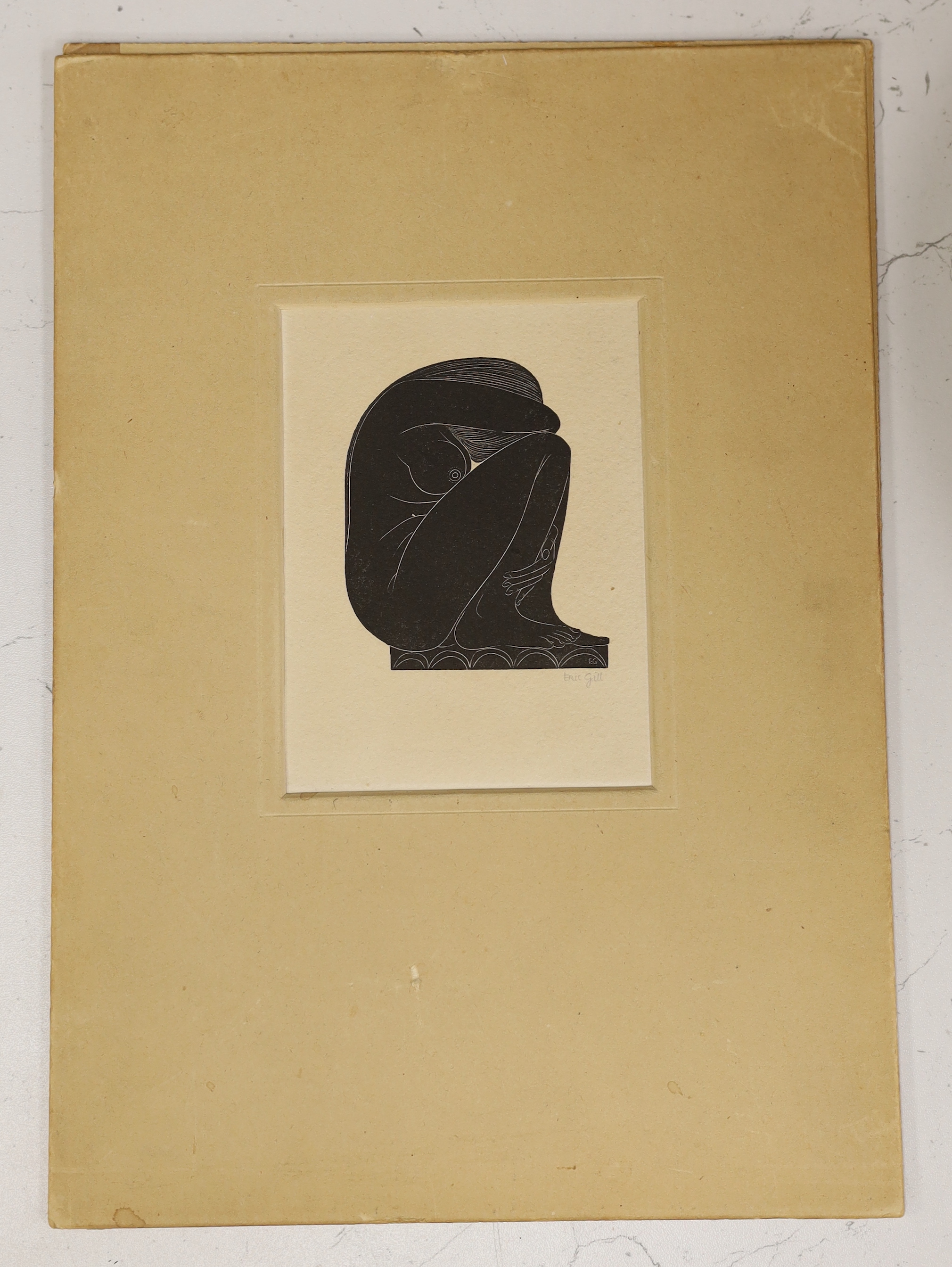 Eric Gill (1882-1940), wood engraving, 'On the Tiles' signed in pencil, 13 x 9cm, mounted, unframed